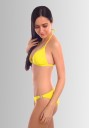 Mai Mesh Panel Triangle Bikini - Lime Yellow